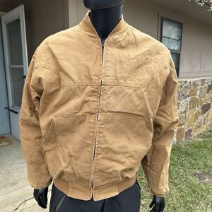 Vintage Bee-Wild Jacket Mens Size XL Workwear Tan Zip Up USA Western Cowboy